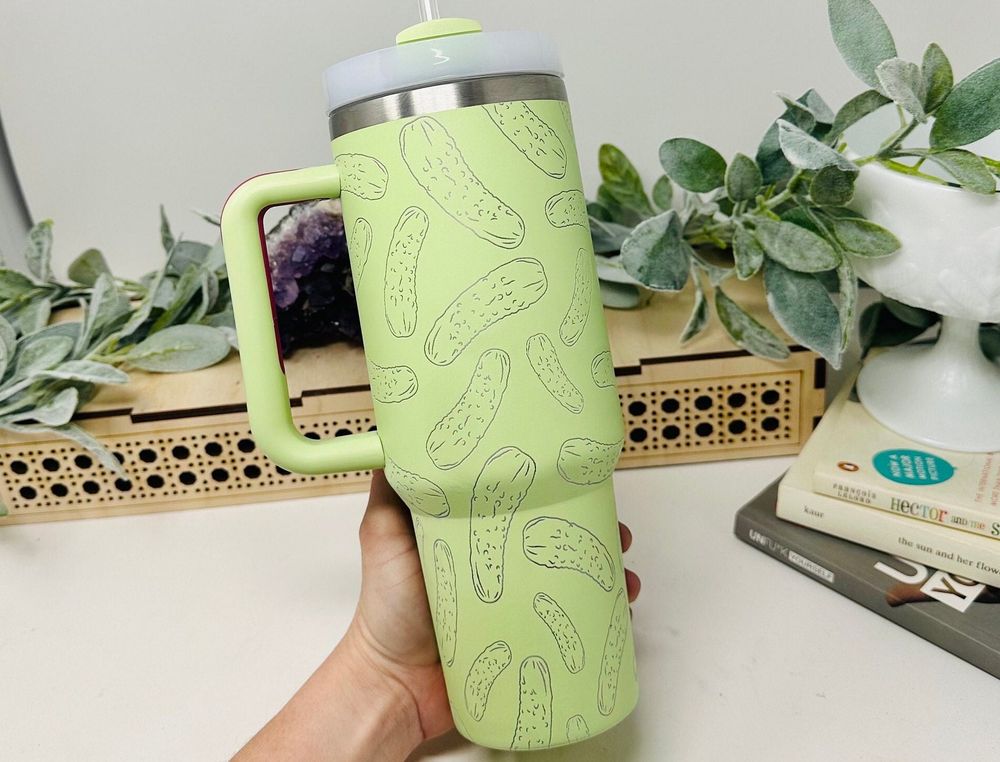 Pickle 40oz Laser Engraved Tumbler with Handle